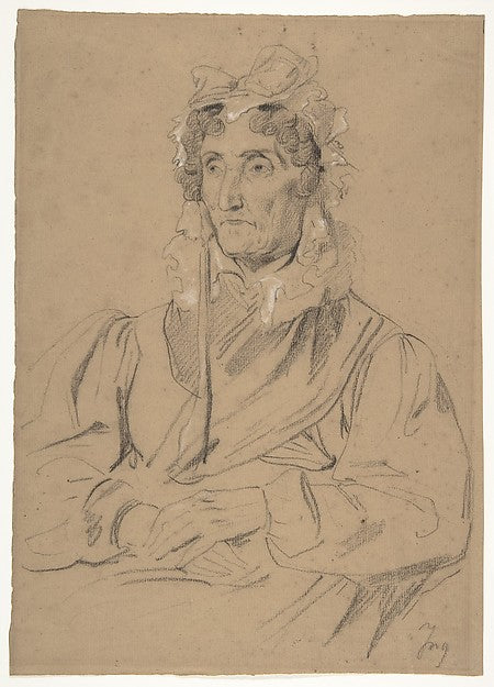 Portrait of an Old Woman 19th cent-Anonymous, French, 19th cen,  Poster Print Wall Art