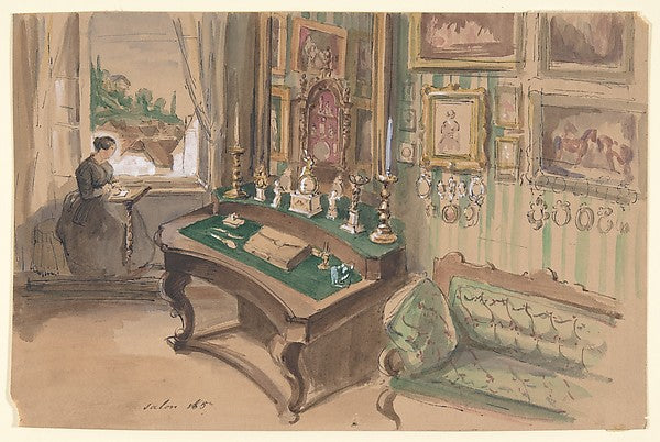 Drawing of an Interior: Salon 1857-Anonymous,French,19th cen, Poster Print
