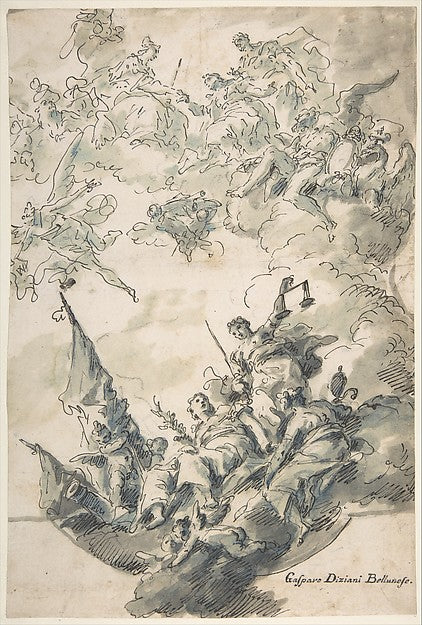 Design for a Ceiling: Venice Receiving Homage 1755–60-Gaspare,16x12"(A3) Poster