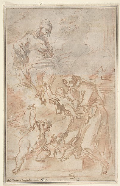 The Virgin Entrusting the Christ Child to Saint Francis of Ass,16x12"(A3) Poster