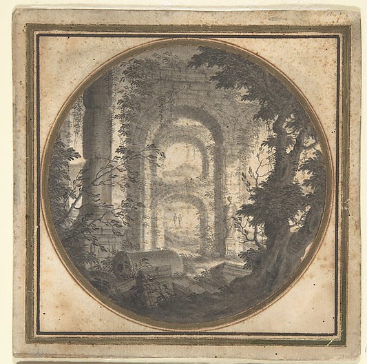 Imaginary Landscape with Classical Ruins 1700–1750-Carlo Fanta,16x12"(A3) Poster