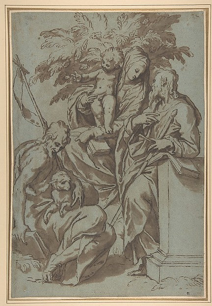 Virgin and Child with Saint John the Baptist and Saint Paul 15,16x12"(A3) Poster