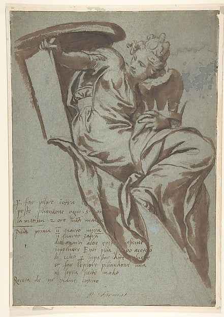 Project for the Decoration of a Spandrel: Winged Female Figure,16x12"(A3) Poster