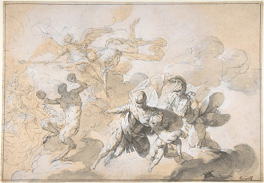 Ceiling Decoration with Mars  Minerva  and a Dancing Satyr 172,16x12"(A3) Poster