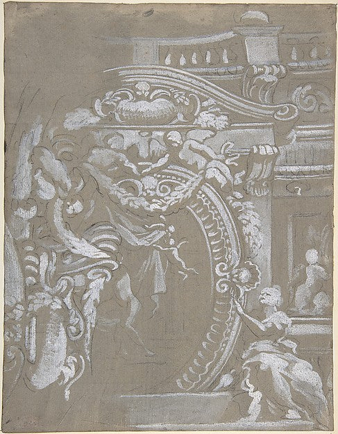 Ornamental Design for a Wall Monument Surmounted by a Balustra,  Poster Print Wall Art