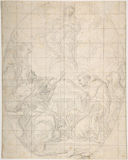 The Virgin Immaculate Appearing to Four Saints 1634–89-Ciro Fe,16x12"(A3) Poster