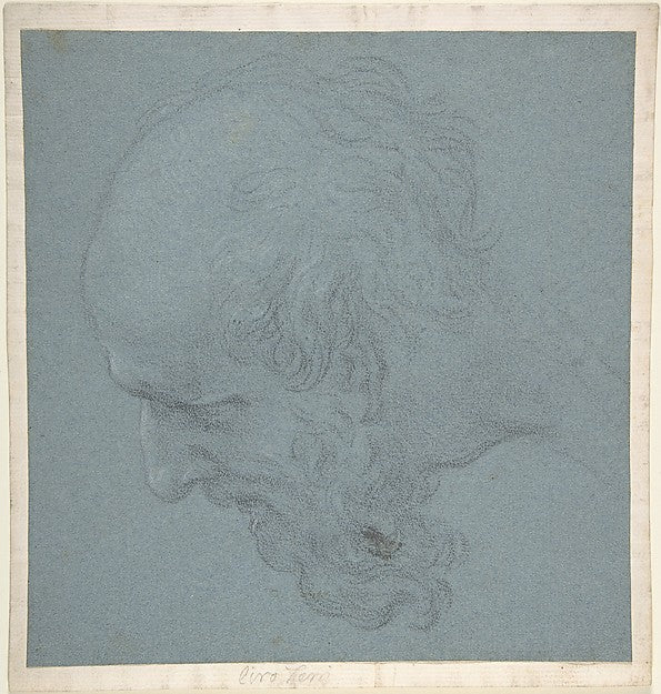 Head of a Bearded Man Looking to Upper Left 1634–89-Ciro Ferri,16x12"(A3) Poster