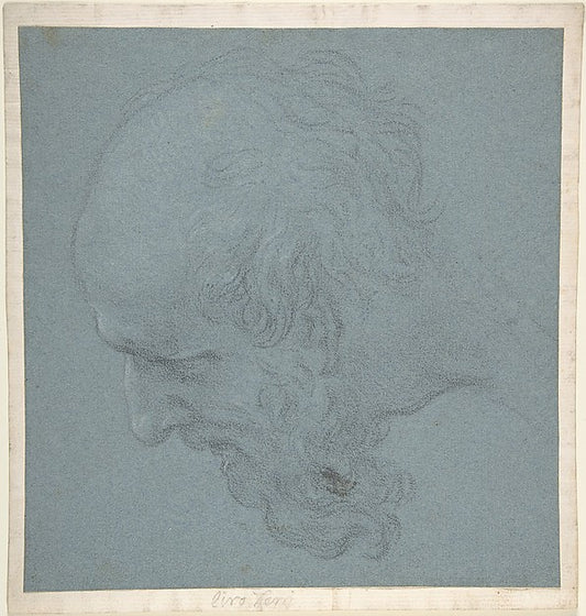 Head of a Bearded Man Looking to Upper Left 1634–89-Ciro Ferri,16x12"(A3) Poster