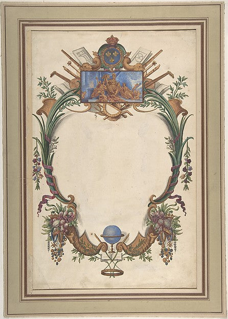 Design for a Cartouche n.d.-Nicholas Baily,  Poster Print Wall Art