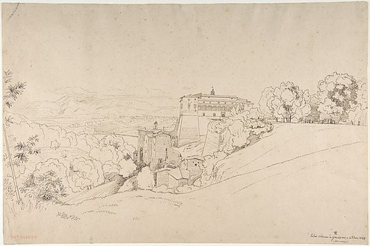 Castello Colonna at Genazzano  Italy 1835-Claude-Félix-Théodor,16x12"(A3) Poster