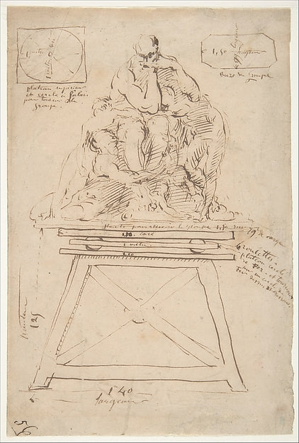 Study for the modeling stand of the Ugolino group 19th cent-Je,16x12"(A3) Poster