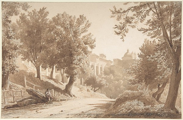 View of Ariccia 1853-Jean-Achille Benouville,16x12"(A3) Poster