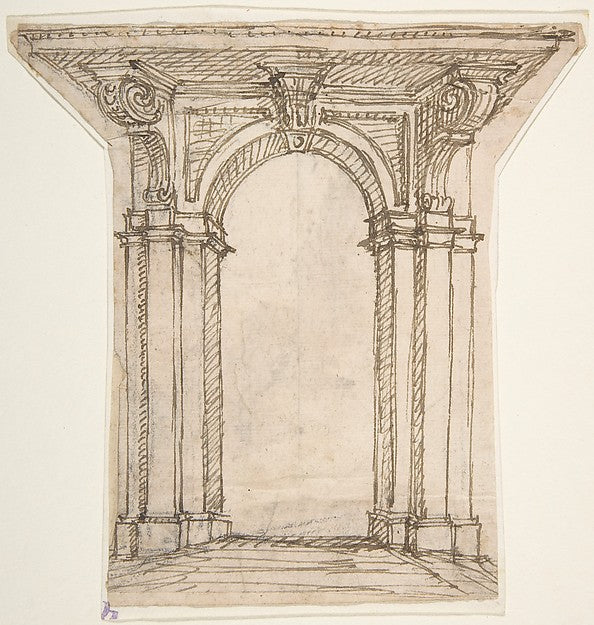 Design for an Entrance Portal 1652–1725-Giovanni Battista Fogg, Poster Print