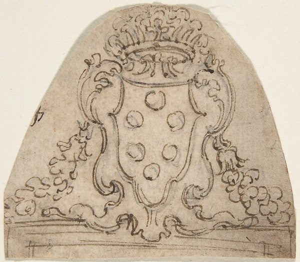 Medici Coat of Arms on top of a Window of Door Frame 1652–1725, Poster Print