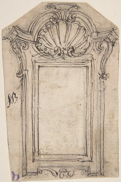 Design for a Frame Decorated with a Shell Motif 1652–1725-Giov, Poster Print
