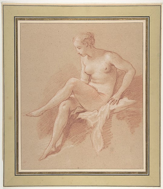 Seated female nude 1742-François Boucher,16x12"(A3)Poster