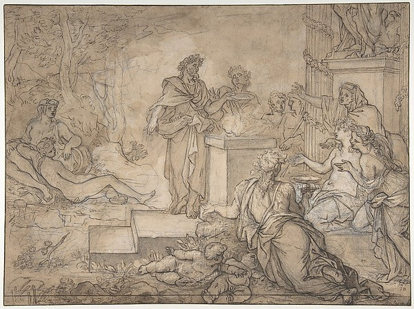 Sacrifice Offered before a Statue of Jupiter 17th cent-Louis d,16x12"(A3)Poster