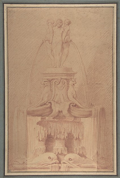 Fountain Surmounted by Three Nymphs-Edme Bouchardon,16x12"(A3)Poster