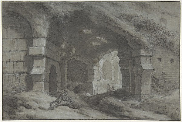 View Within the Colosseum  Rome 18th cent-Charles Michel Ange,  Poster Print Wall Art