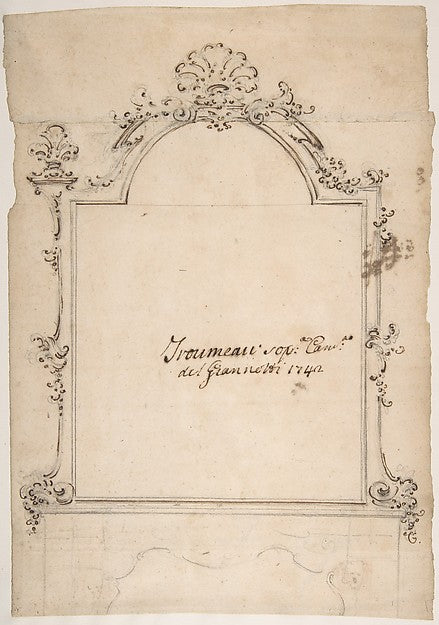 Design for a Carved Mirror Frame Surmounting a Mantle  1742-Do,  Poster Print Wall Art