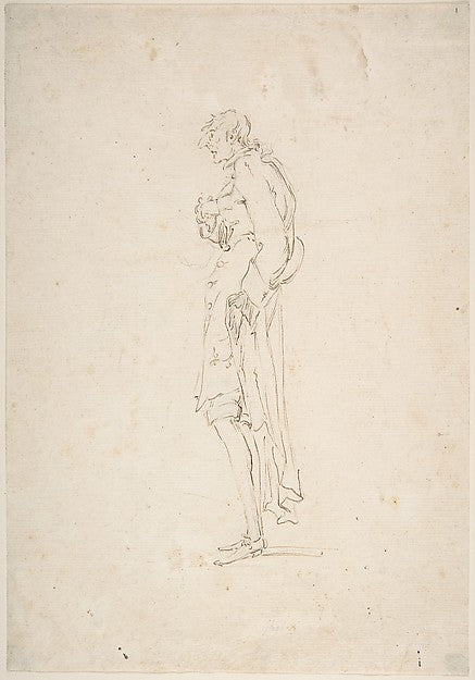 Sketched Caricature of a Standing Man Facing Left 1674–1755-at,16x12"(A3) Poster