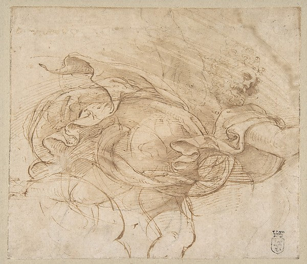 Jupiter Hurling a Thunderbolt 1530–37-Giulio Romano,  Poster Print