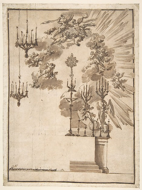 Design for an Altar for Easter Week Celebrations Decorated wit, Poster Print