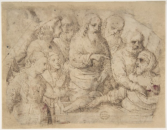Raising of Lazarus 1480–1556-attributed to Lorenzo Lotto ,16x12"(A3) Poster