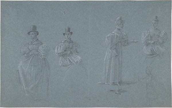 Studies of Horsewomen late 18th–mid-19th cent-Wilhelm von Kobe,16x12"(A3) Poster