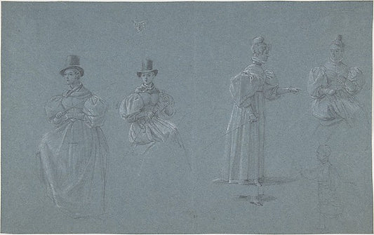 Studies of Horsewomen late 18th–mid-19th cent-Wilhelm von Kobe,16x12"(A3) Poster
