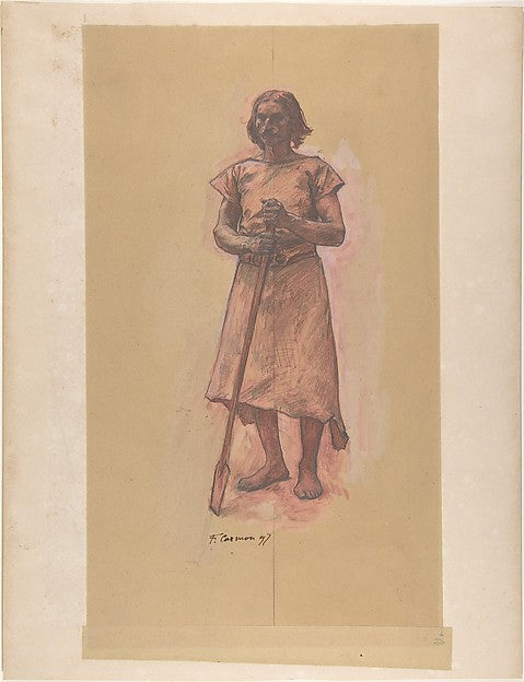 Standing Man 1897-Fernand Cormon,16x12"(A3) Poster