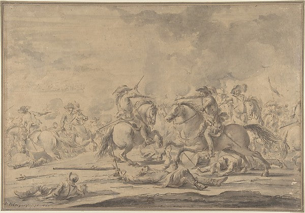 Cavalry Battle n.d.-After Jacques Courtois,  Poster Print Wall Art