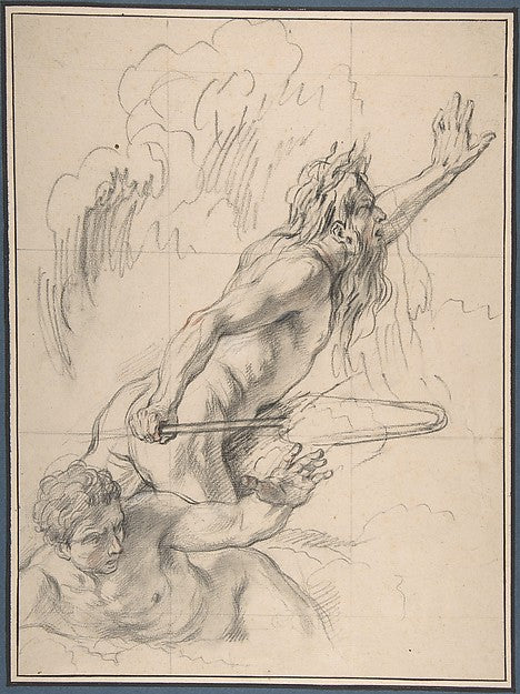 River God and Another Male Figure 18th cent-Charles Antoine Co,  Poster Print Wall Art