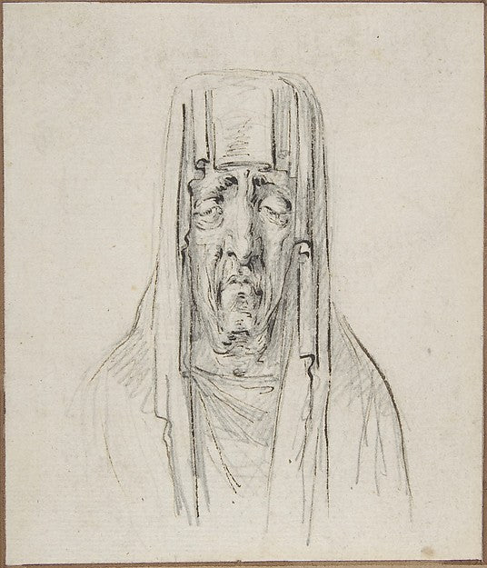 Male Head in a Hood c1794-baron Dominique Vivant Denon,16x12"(A3) Poster