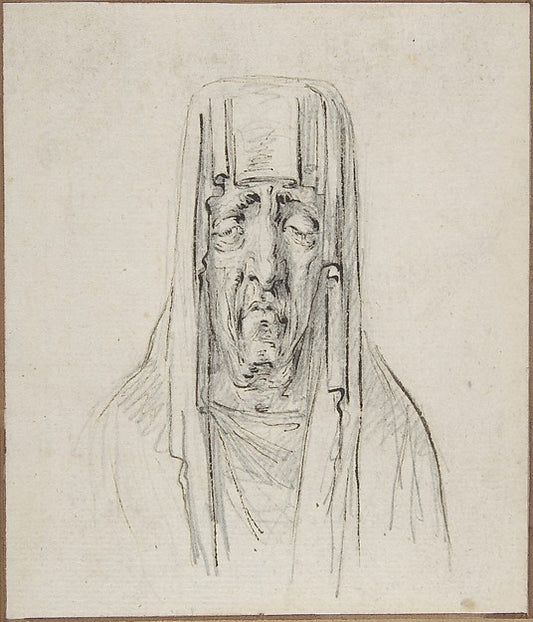 Male Head in a Hood c1794-baron Dominique Vivant Denon,16x12"(A3) Poster
