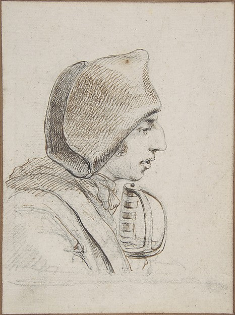 Head of a soldier in profile  with a sword handle c1794-baron,  Poster Print Wall Art