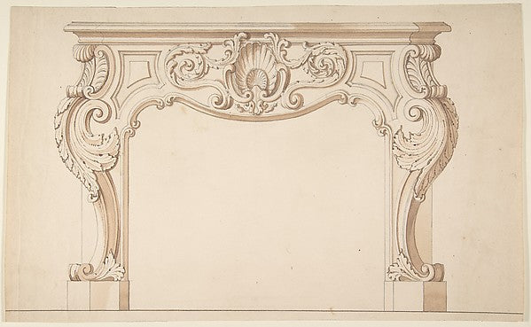 Drawing for chimney-piece n.d.-Delorme,  Poster Print Wall Art