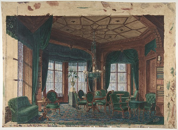 Interior of a Smoking-Room or Club-Room 1878-A. Fix,  Poster Print