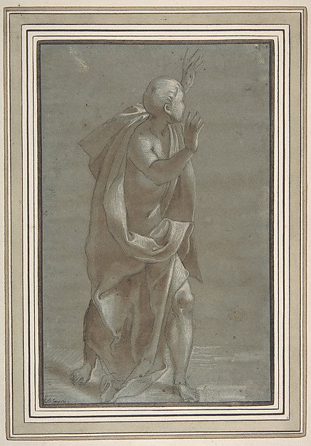Standing Male Draped Figure With His Hands Raised 1565–71-Giov,  Poster Print Wall Art