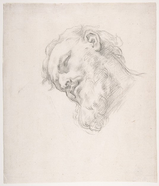 Study for a Head of a Man 1625–1713-Attributed to Carlo Maratt,  Poster Print Wall Art