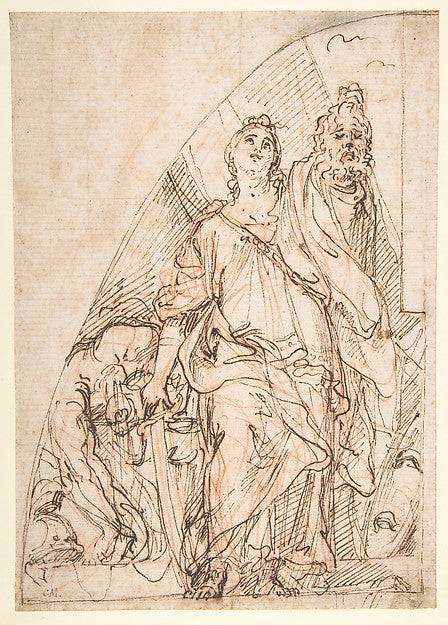 Judith Holding up the Head of Holofernes 1625–1713-Carlo Marat,  Poster Print Wall Art