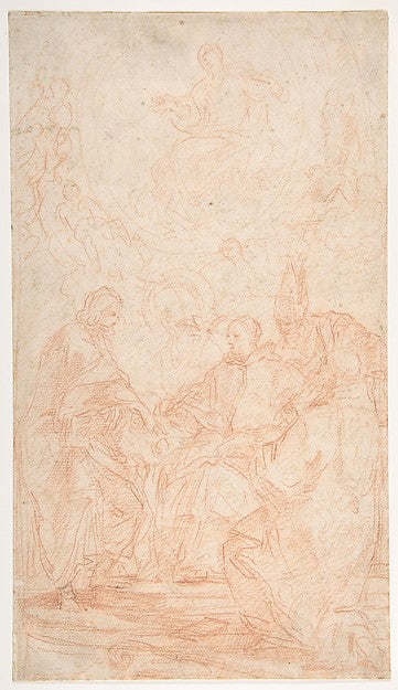 The Virgin Immaculate and Four Male Saints  1625–1713-Carlo Ma,  Poster Print Wall Art