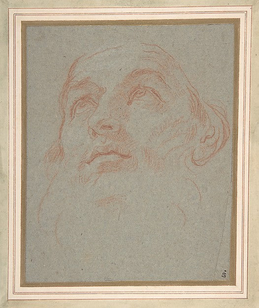 Head of a Bearded Man Looking to Upper Left  1625–1713-Carlo M,  Poster Print Wall Art