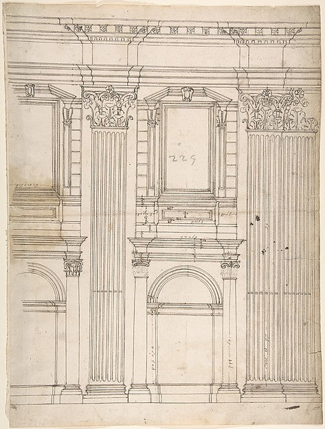 St. Peter's  apse  partial elevation  blank  early to mid-16th,  Poster Print Wall Art