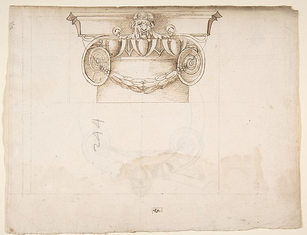 Palazzo dei Conservatori  Ionic capital  elevation  Palazzo de,  Poster Print Wall Art