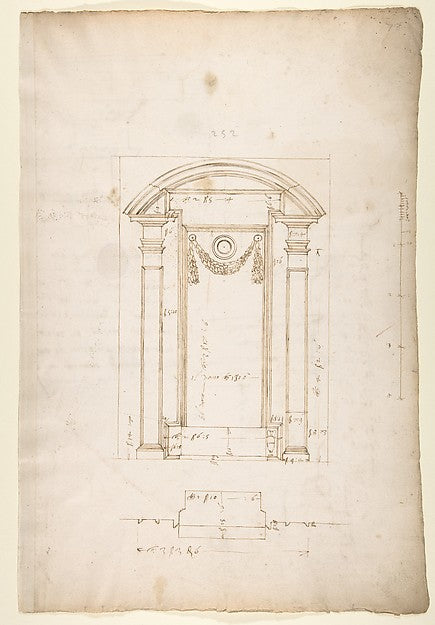 San Lorenzo  New Sacristy  niche frame  tabernacle  plan and e,  Poster Print Wall Art