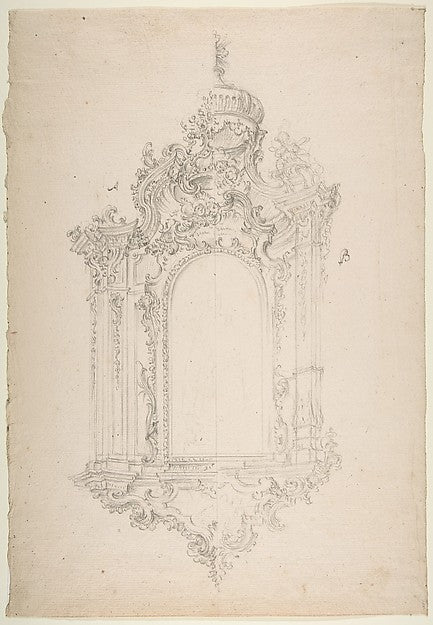 Ornamental Design for Niche 18th cent-Workshop of Leonardo Mar,  Poster Print Wall Art
