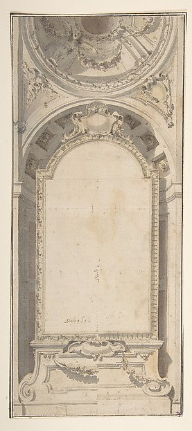 Architectural Design with an Altarpiece Framed in a Niche and,  Poster Print