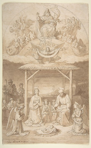The Adoration of the Shepherds 1837-Tommaso Minardi,  Poster Print Wall Art