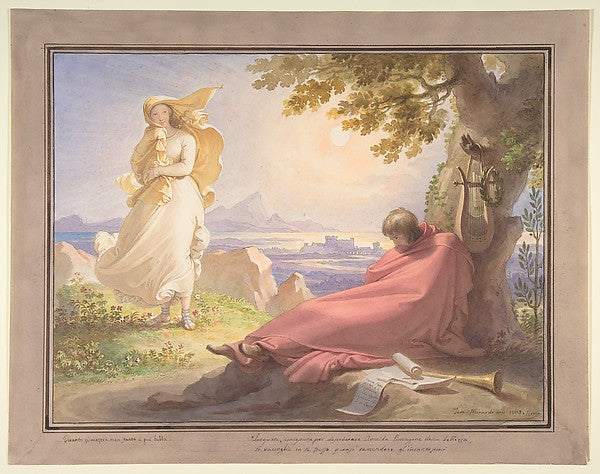 Tasso Contemplating Beauty 1823-Tommaso Minardi,  Poster Print Wall Art